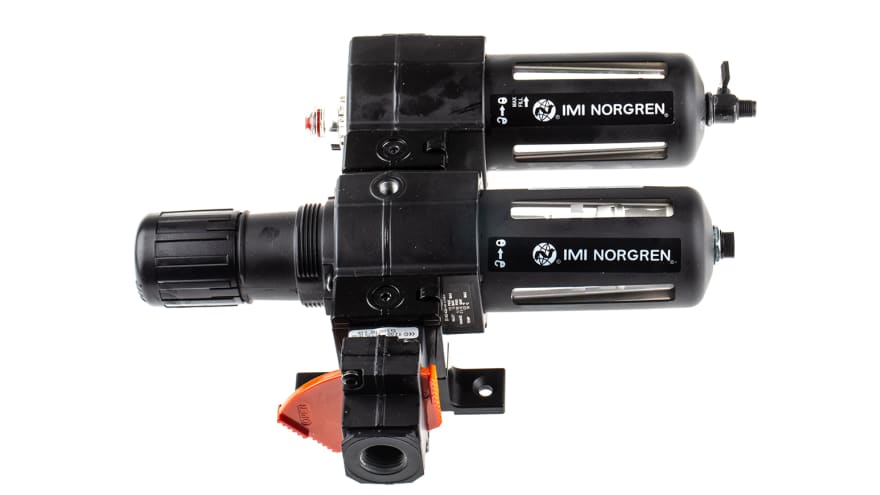 Norgren G 1/2 FRL, Automatic Drain, 40μm Filtration Size - With Pressure Gauge – Model: BL74-401G
