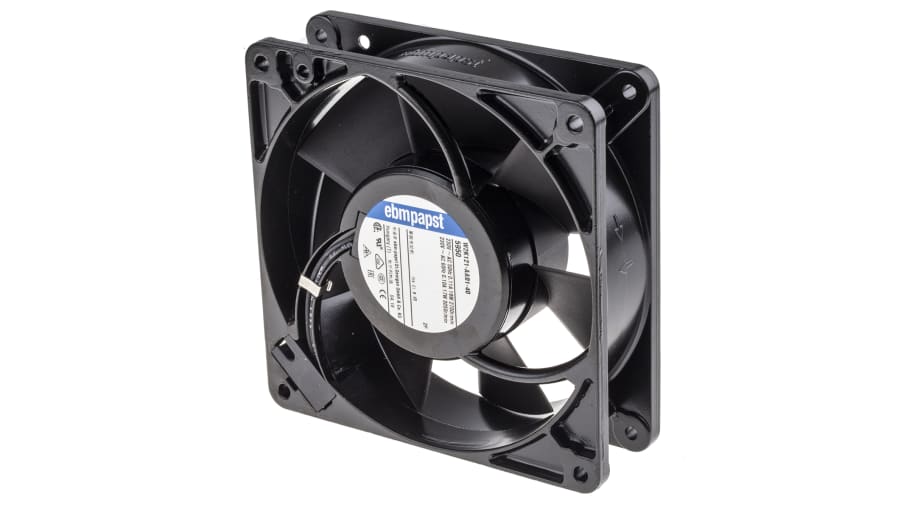 ebm-papst 5900 Series Axial Fan, 230 V ac, AC Operation, 180m³/h, 18W, 78mA Max, 127 x 127 x 38mm – Model: 5950