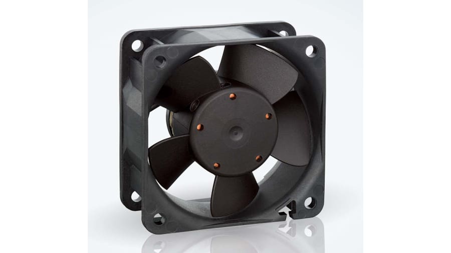 ebm-papst 600 N Series Axial Fan, 12 V dc, DC Operation, 23m³/h, 900mW, IP20, 60 x 60 x 25mm – Model: 612N/2GML-096