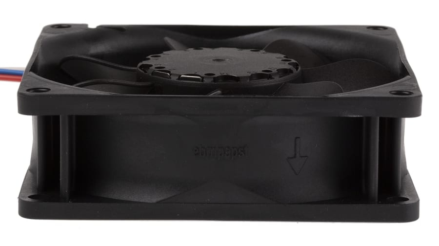 ebm-papst 8400 N Series Axial Fan, 12 V dc, DC Operation, 20m³/h, 350mW, 80 x 80 x 25mm – Model: 8412N/2GLLE-451
