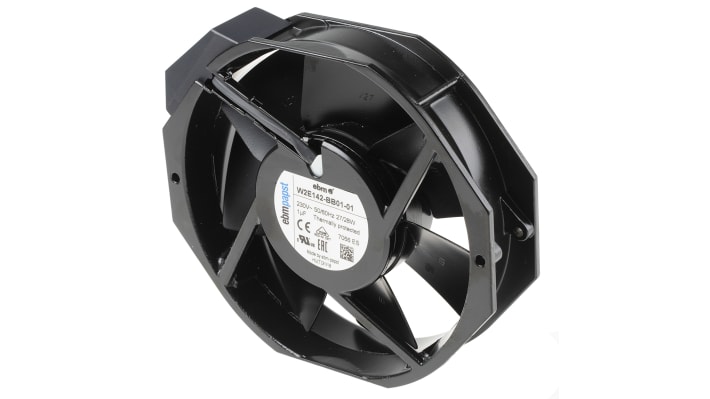 ebm-papst W2E142 Series Axial Fan, 230 V ac, AC Operation, 330m³/h, 25W, 120mA Max, 172 x 150 x 38mm – Model: W2E142-BB01-01