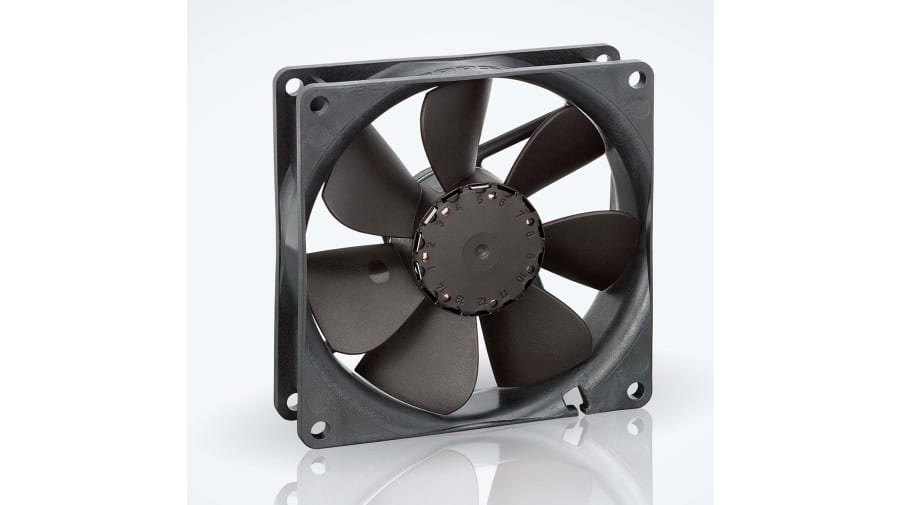 ebm-papst 3400 N Series Axial Fan, 24 V dc, DC Operation, 102m³/h, 3.2W, 113mA Max, IP20, 92 x 92 x 25mm – Model: 3414NHH