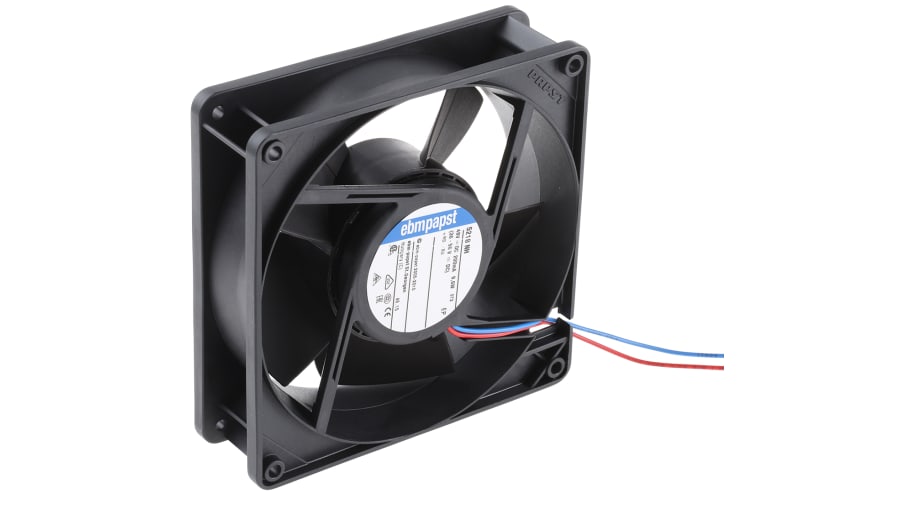 ebm-papst 5200 N Series Axial Fan, 48 V dc, DC Operation, 252m³/h, 9.6W, 210mA Max, 127 x 127 x 38mm – Model: 5218NH