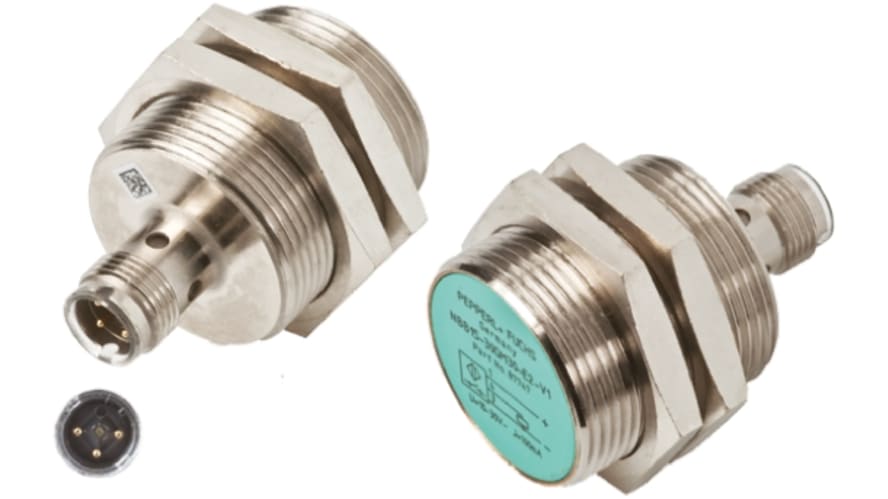 NBB15-30GM30-E2-V1, Pepperl + Fuchs Inductive Barrel-Style Proximity Sensor, M30 x 1.5, 15 mm Detection, PNP Output, 5 → 36 V dc, – Model: N