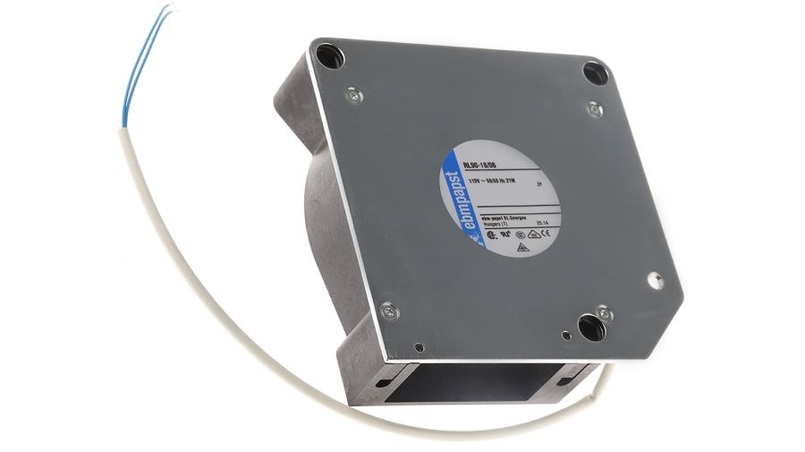ebm-papst RL 90 N Series Centrifugal Fan, 115 V ac, 42m³/h, AC Operation, 120.6 x 120.6 x 37mm – Model: RL90-18/06