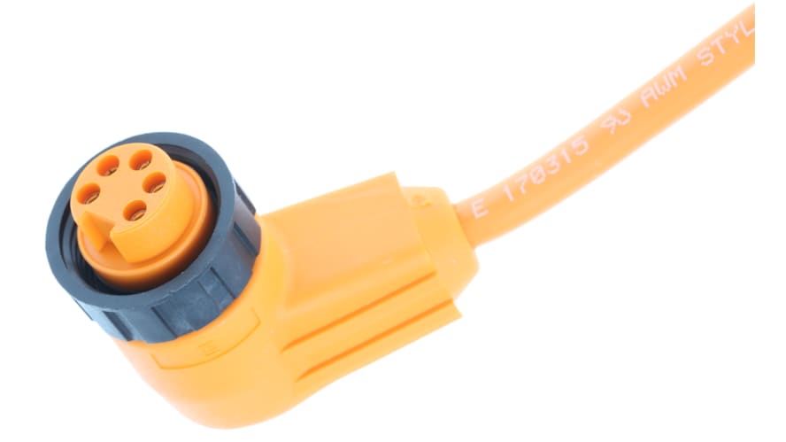 V95-W-2M-PVC, Pepperl + Fuchs Right Angle Female 5 way 7/8 in Circular to Unterminated Sensor Actuator Cable, 2m – Model: V95-W-2M-PVC