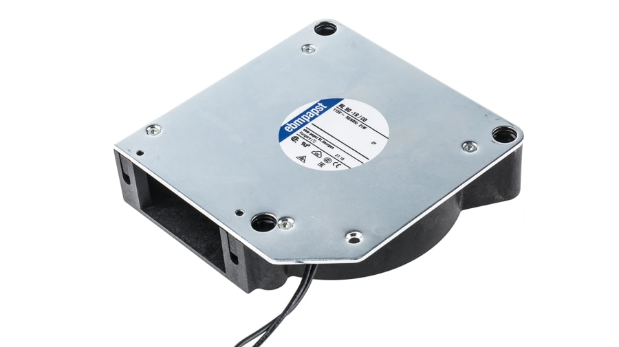 ebm-papst RL 90 N Series Centrifugal Fan, 115 V ac, 42m³/h, AC Operation, 120.6 x 120.6 x 37mm – Model: RL90-18/00