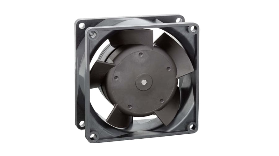 ebm-papst 8300 Series Axial Fan, 48 V dc, DC Operation, 54m³/h, 3W, 75mA Max, IP20, 80 x 80 x 32mm – Model: 8318