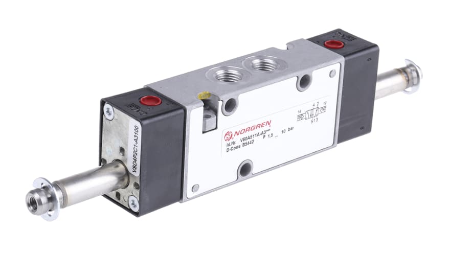 Norgren 5/2 Pneumatic Solenoid Valve - Solenoid/Solenoid G 1/8 V60 Series – Model: V60A511A-A3000