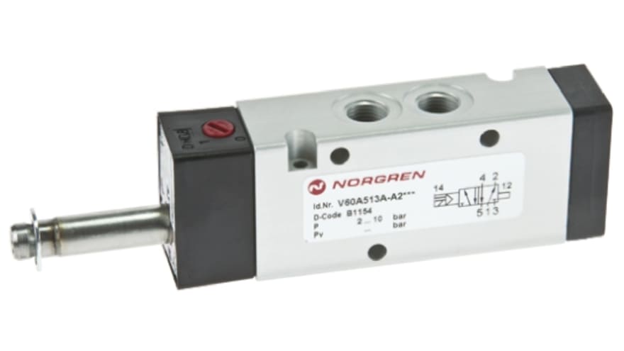 Norgren 5/3 Pneumatic Solenoid Valve - Solenoid/Pilot G 1/8 60 Series – Model: V60A611A-A2000