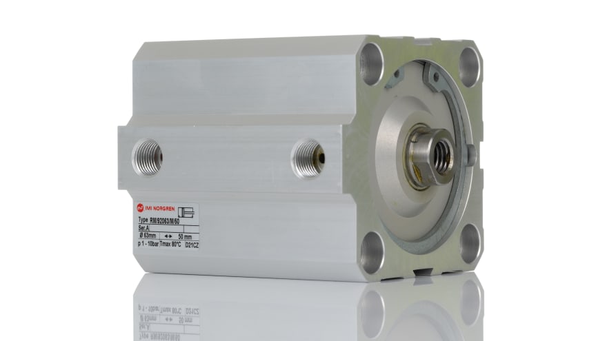 Norgren Pneumatic Compact Cylinder - 63mm Bore, 50mm Stroke, RM/92000/M Series, Double Acting – Model: RM/92063/M/50