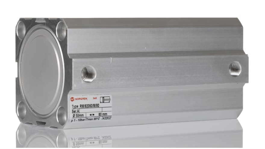 Norgren Pneumatic Compact Cylinder - 50mm Bore, 80mm Stroke, RM/92000/M Series, Double Acting – Model: RM/92050/M/80
