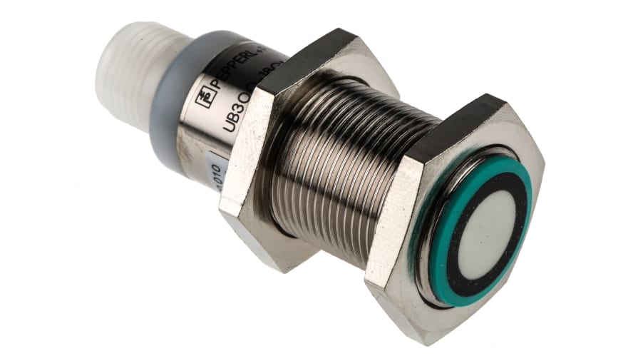 UB300-18GM40-I-V1, Pepperl + Fuchs Ultrasonic Barrel-Style Proximity Sensor, M18 x 1, 30 → 300 mm Detection, Analogue Output, 10 – Model: UB