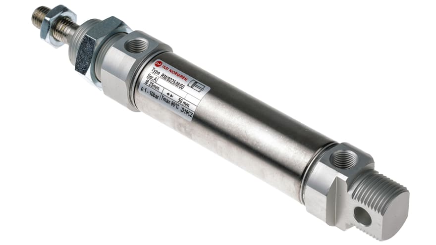 Norgren Pneumatic Roundline Cylinder - 25mm Bore, 40mm Stroke, RM/8000/M Series, Double Acting – Model: RM/8025/M/40