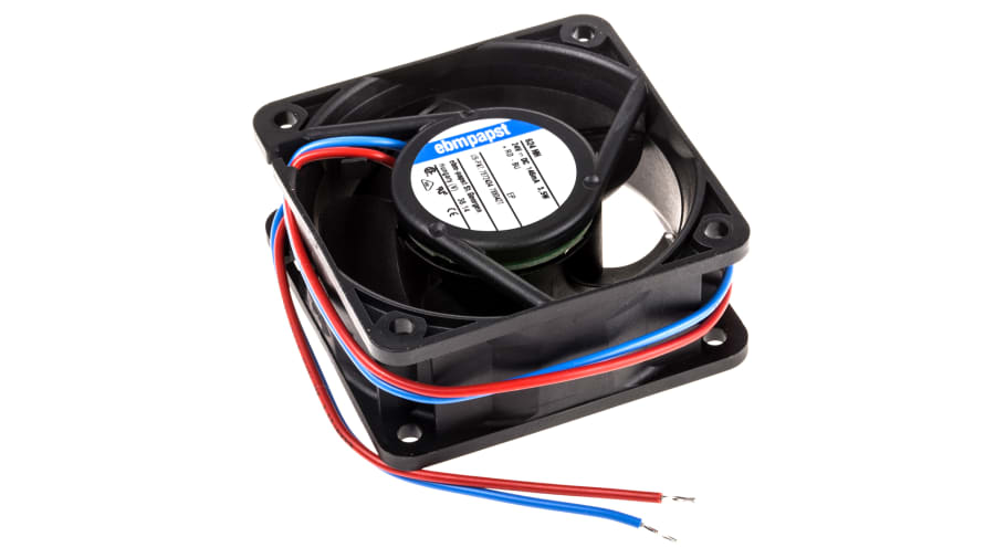 ebm-papst 620 Series Axial Fan, 24 V dc, DC Operation, 56m³/h, 3.6W, 150mA Max, 60 x 60 x 25mm – Model: 624HH