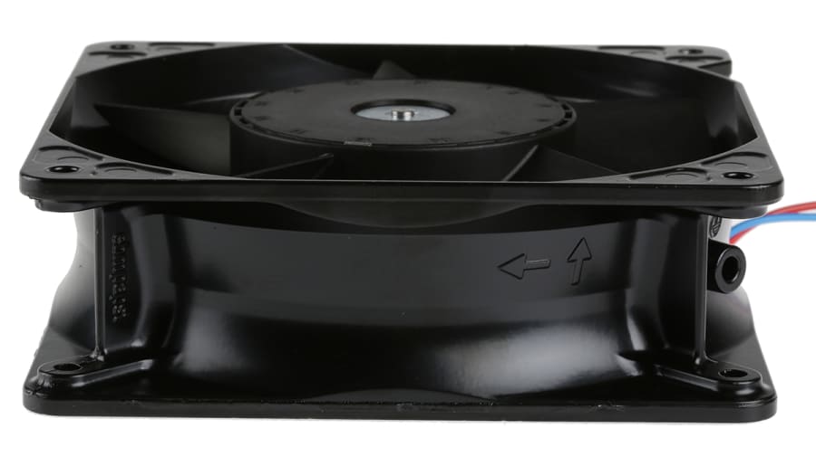 ebm-papst 4100 NH3 - S-Force Series Axial Fan, 24 V dc, DC Operation, 310m³/h, 19.5W, 812mA Max, 119 x 119 x 38mm – Model: 4114NH3