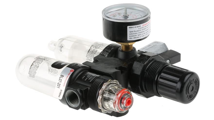 Norgren G 1/4 FRL, Automatic Drain, 40μm Filtration Size - Without Pressure Gauge – Model: BL07-201