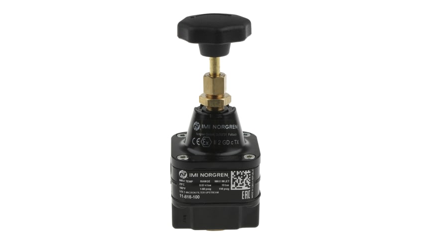 Norgren G 1/4 Pneumatic Regulator - 0.07bar to 4bar, 1/4in, 10bar max. input – Model: 11-818-100