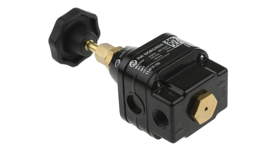 Norgren G 1/4 Pneumatic Regulator - 0.07bar to 4bar, 1/4in, 10bar max. input – Model: 11-818-100