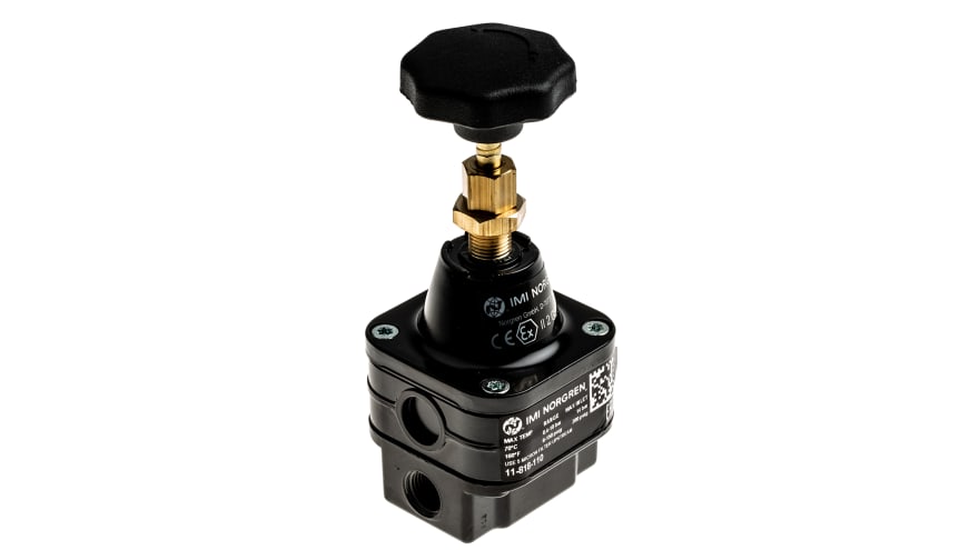 Norgren G 1/4 Pneumatic Regulator - 0.4bar to 10bar, 1/4in, 14bar max. input – Model: 11-818-110