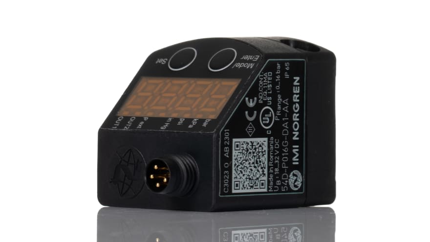 IMI Norgren 54D Series Pressure Sensor, 0bar Min, 16bar Max, Transistor Output, Relative Reading