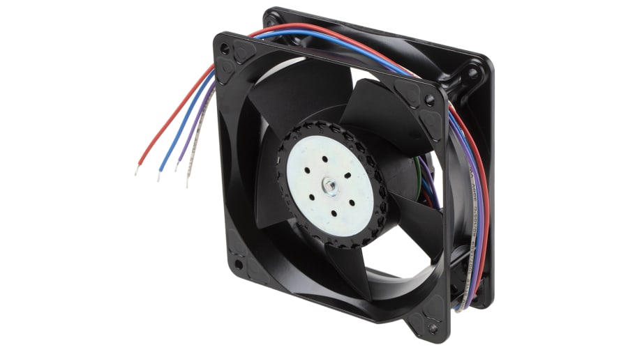 ebm-papst 4100 NH8 - S-Force Series Axial Fan, 24 V dc, DC Operation, 570m³/h, 120W, IP20, 119 x 119 x 38mm – Model: 4114N/2H8P