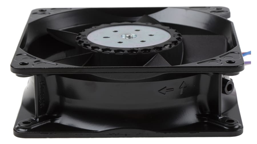 ebm-papst 4100 NH8 - S-Force Series Axial Fan, 24 V dc, DC Operation, 570m³/h, 120W, IP20, 119 x 119 x 38mm – Model: 4114N/2H8P