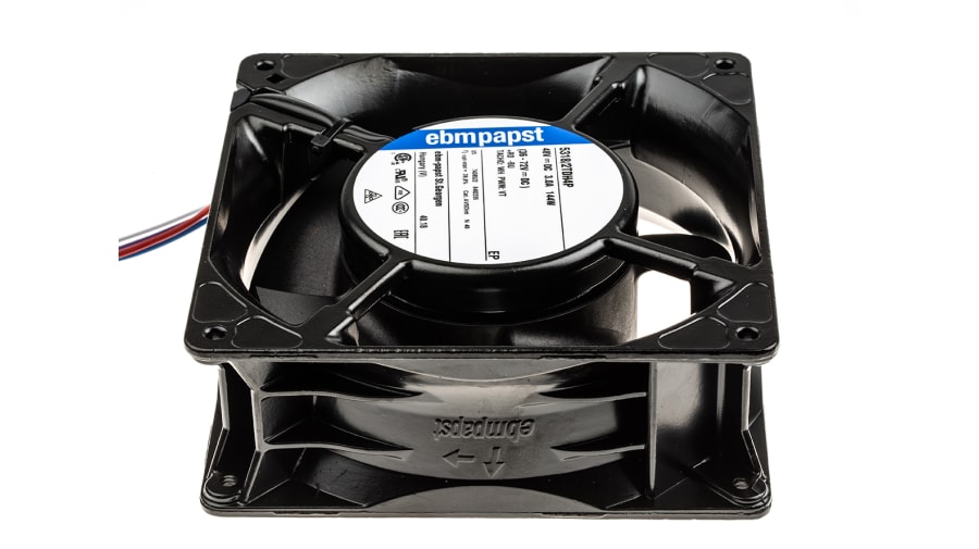 ebm-papst 5300 TD - S-Force Series Axial Fan, 48 V dc, DC Operation, 670m³/h, 149W, 140 x 140 x 51mm – Model: 5318/2TDH4P