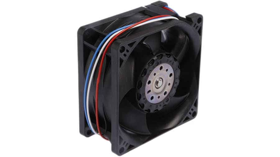 ebm-papst 8200 J Series Axial Fan, 24 V dc, DC Operation, 190m³/h, 26W, 80 x 80 x 38mm – Model: 8214J/2H3