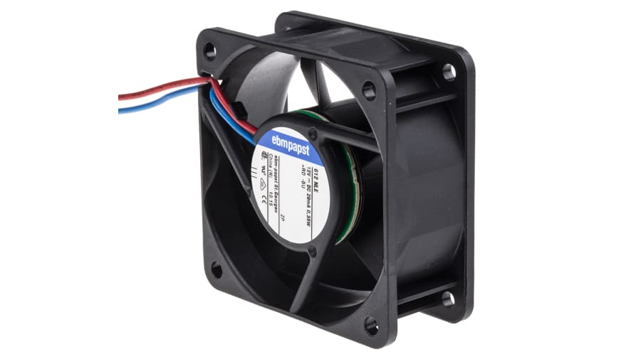 ebm-papst 600 N Series Axial Fan, 12 V dc, DC Operation, 21m³/h, 400mW, 33mA Max, 60 x 60 x 25mm – Model: 612NLE