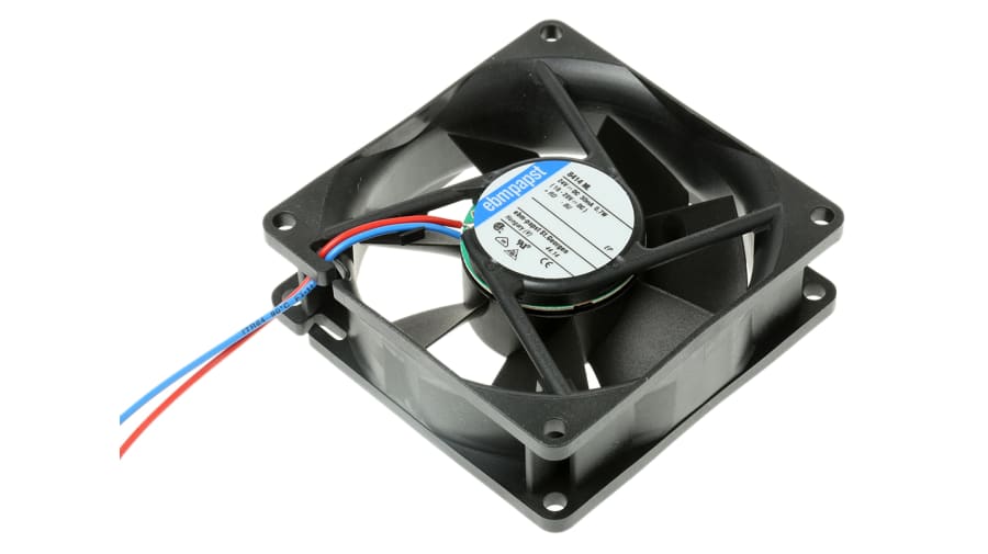 ebm-papst 8400 N Series Axial Fan, 24 V dc, DC Operation, 33m³/h, 700mW, 30mA Max, 80 x 80 x 25mm – Model: 8414NL