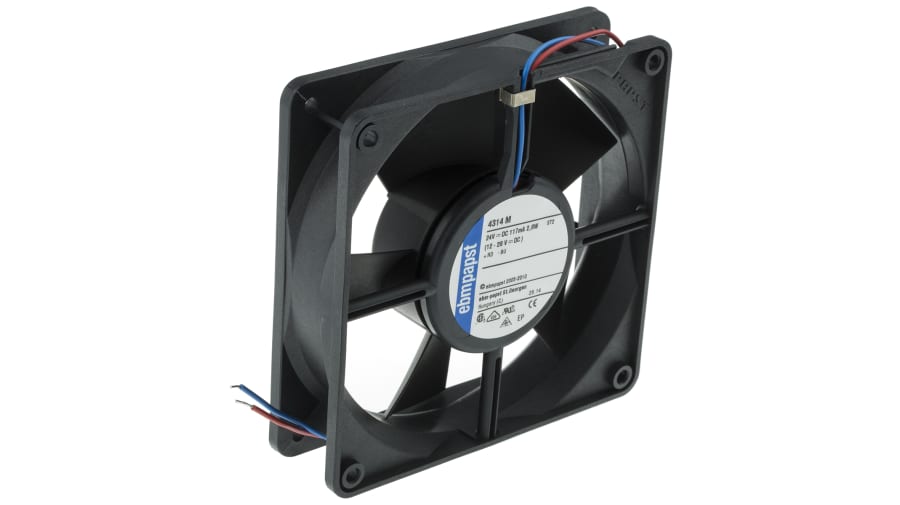 ebm-papst 4300 Series Axial Fan, 24 V dc, DC Operation, 140m³/h, 2.8W, 110mA Max, 119 x 119 x 32mm – Model: 4314M