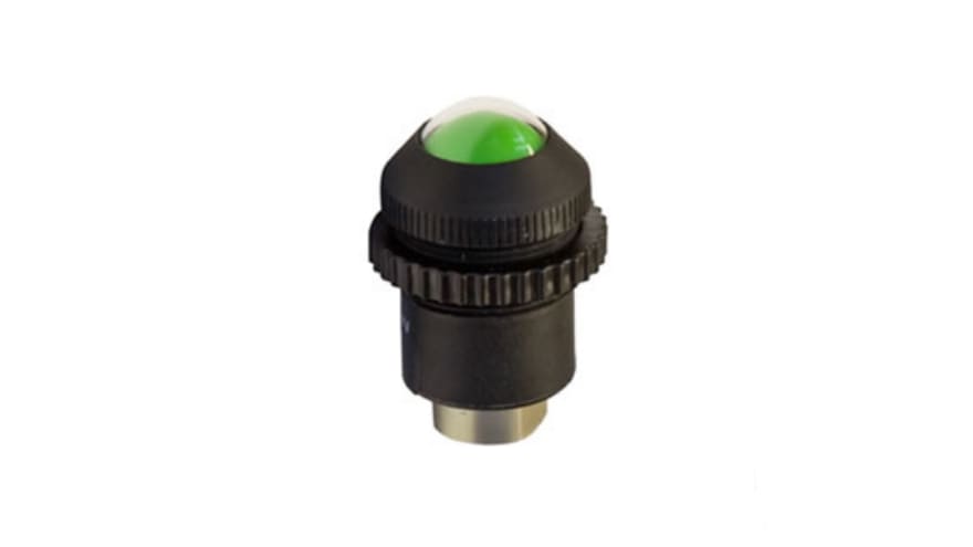 IMI Norgren Black, Green Panel Mounting Visual Indicator, 8.6bar, G 1/8 inlet port, 30mm mount hole