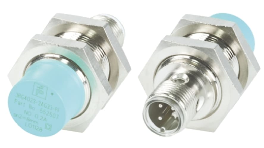 3RG4023-3AG33, Pepperl + Fuchs Inductive Barrel-Style Proximity Sensor, M18 x 1, 8 mm Detection, PNP Output, 15 → 34 V dc, IP67 – Model: 3RG
