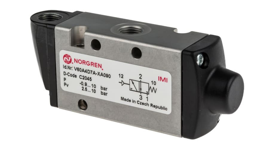 Norgren 3/2 Pneumatic Solenoid Valve - Pilot/Spring G 1/8 V60 Series – Model: V60A4D7A-XA090