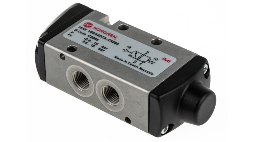 Norgren 3/2 Pneumatic Solenoid Valve - Pilot/Spring G 1/8 V60 Series – Model: V60A4D7A-XA090