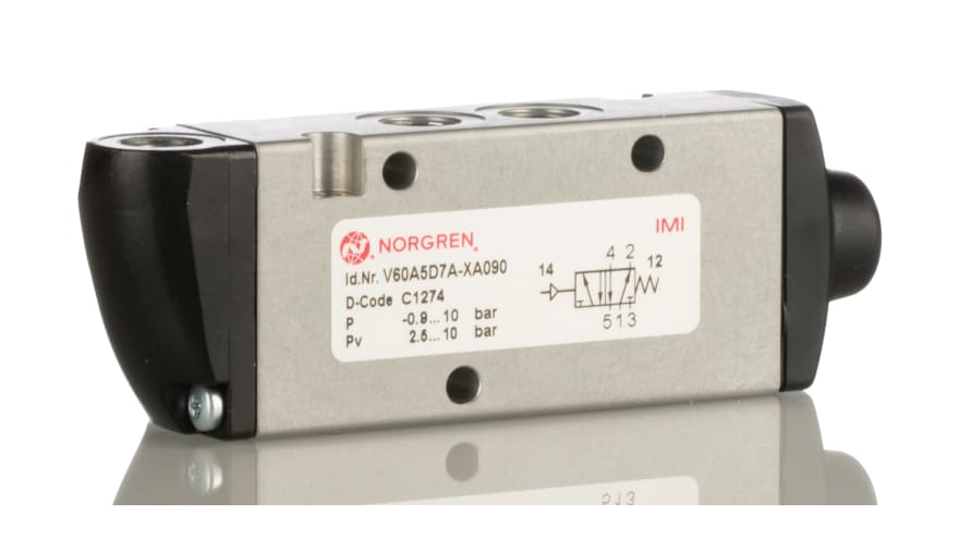 Norgren 5/2 Pneumatic Solenoid Valve - Pilot/Spring G 1/8 V60 Series – Model: V60A5D7A-XA090