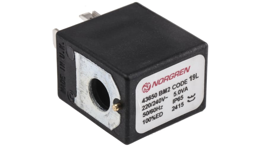 Norgren 220/240 V ac Solenoid Valve Coil – Model: V10626-A19L