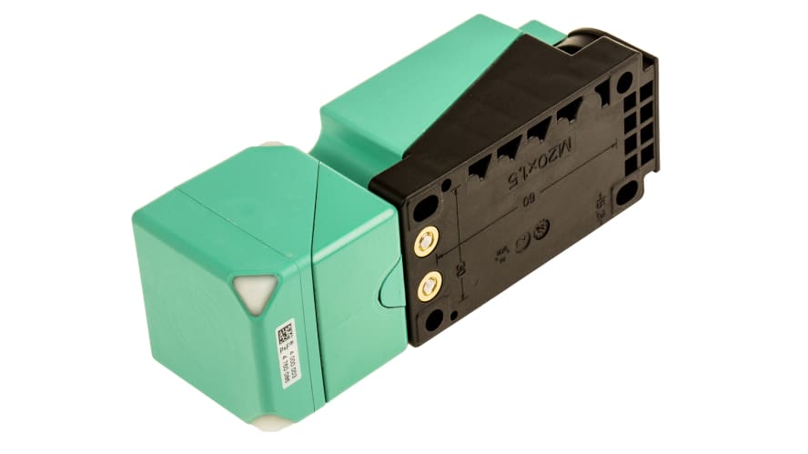NBB20-U1-E2, Pepperl + Fuchs Inductive Block-Style Proximity Sensor, 20 mm Detection, PNP Output, 10 → 30 V dc, IP69K – Model: NBB20-U1-E2