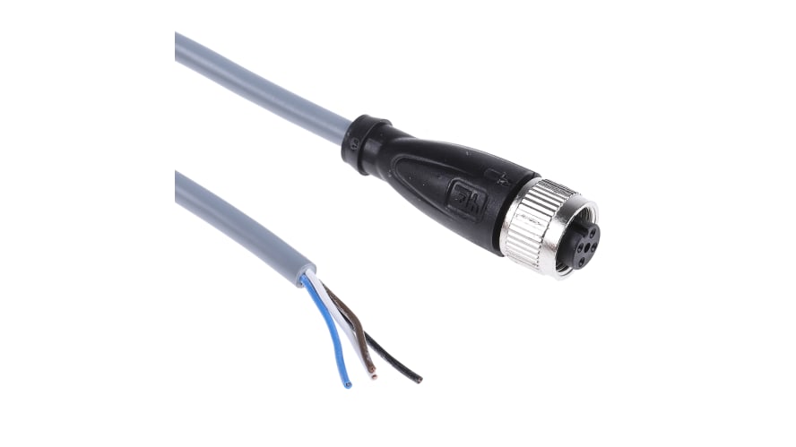 V1-G-2M-PVC, Pepperl + Fuchs Straight Female 4 way M12 to Unterminated Sensor Actuator Cable, 2m – Model: V1-G-2M-PVC