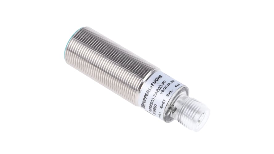 6GR6233-3AB00-PF, Pepperl + Fuchs Ultrasonic Barrel-Style Proximity Sensor, M18 x 1, 50 → 700 mm Detection, PNP Output, 20 – Model: 6GR6233-
