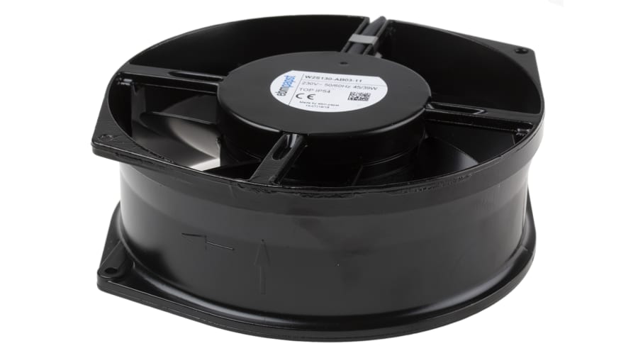 ebm-papst W2S130 Series Axial Fan, 230 V ac, AC Operation, 340m³/h, 45W, 300mA Max, IP54, 172 x 150 x 55mm – Model: W2S130-AB03-11