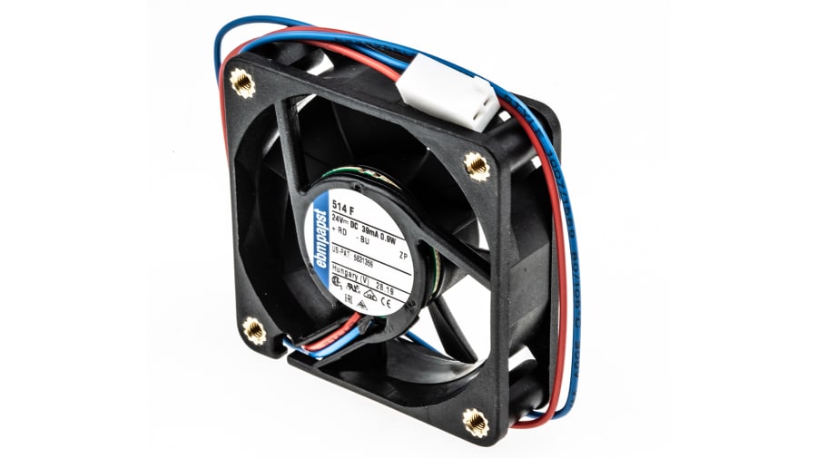 ebm-papst 500 F Series Axial Fan, 24 V dc, DC Operation, 20m³/h, 900mW, 50 x 50 x 15mm – Model: 514F-RS0