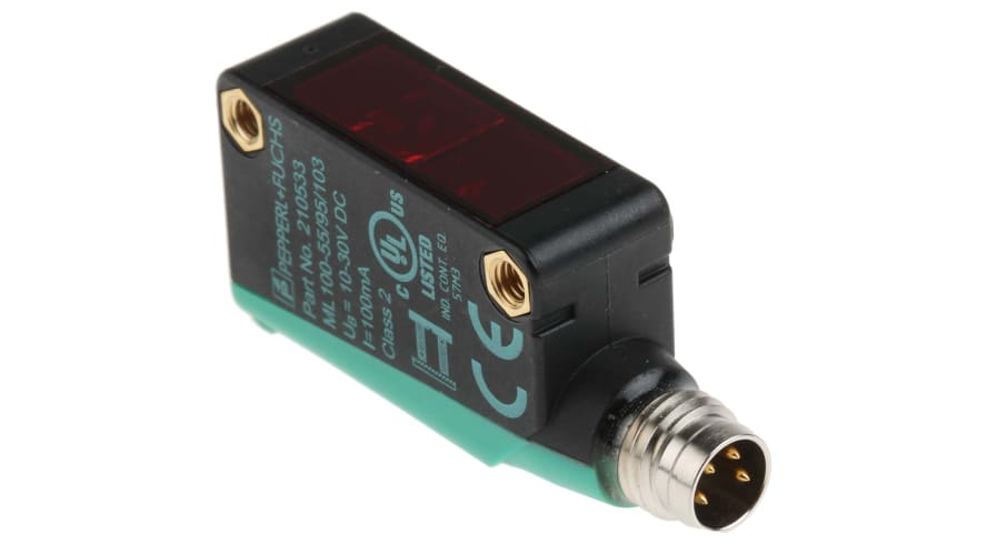 ML100-55/95/103, Pepperl + Fuchs Retroreflective Photoelectric Sensor, Block Sensor, 5 m Detection Range – Model: ML100-55/95/103