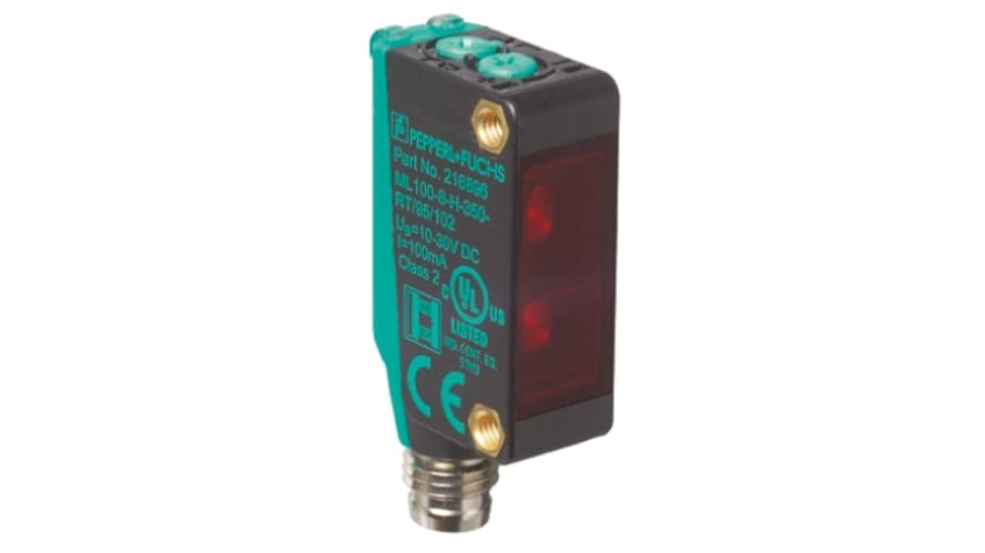 ML100-55/95/102, Pepperl + Fuchs Retroreflective Photoelectric Sensor, Block Sensor, 5 m Detection Range – Model: ML100-55/95/102
