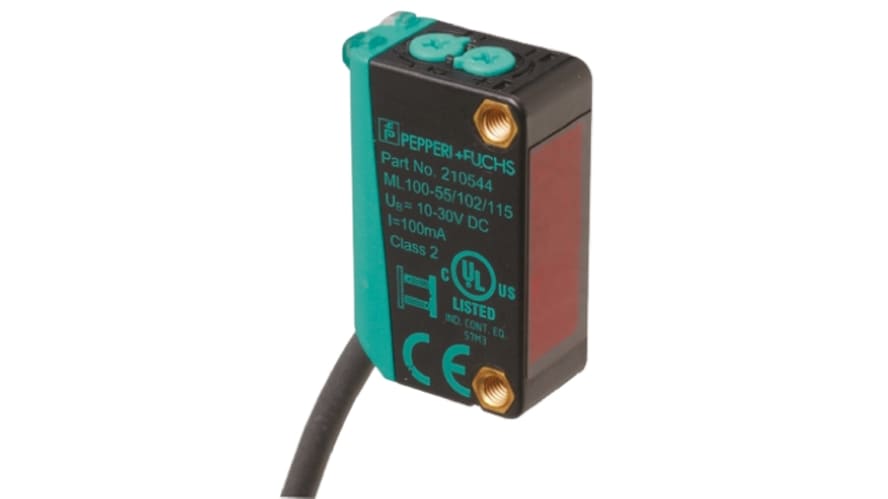 ML100-8-1000-RT/102/115, Pepperl + Fuchs Diffuse Photoelectric Sensor, Block Sensor, 1 m Detection Range – Model: ML100-8-1000-RT/102/115