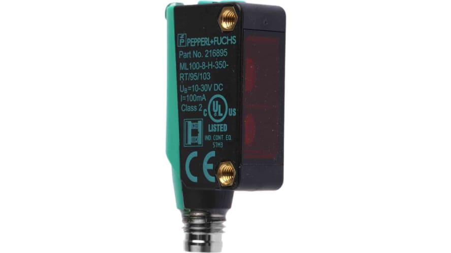 ML100-8-H-350-RT/95/103, Pepperl + Fuchs Diffuse Photoelectric Sensor, Block Sensor, 5 mm → 350 mm Detection Range – Model: ML100-8-H-350-RT