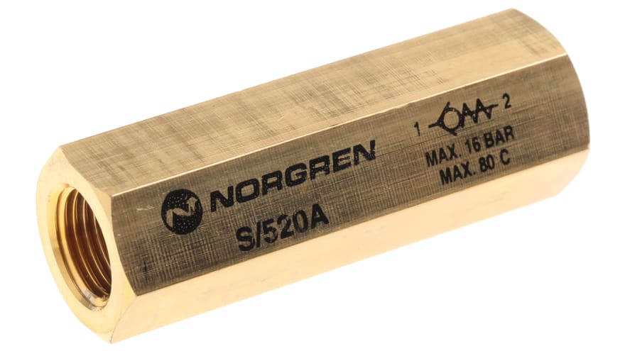 Norgren S/520 Non Return Valve G 1/8 Female Inlet, G 1/8 Female Outlet, 0.3 to 16bar – Model: S/520