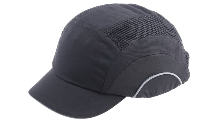 JSP Black Short Peaked Safety Cap, HDPE Protective Material – Model: ABS000-001-100