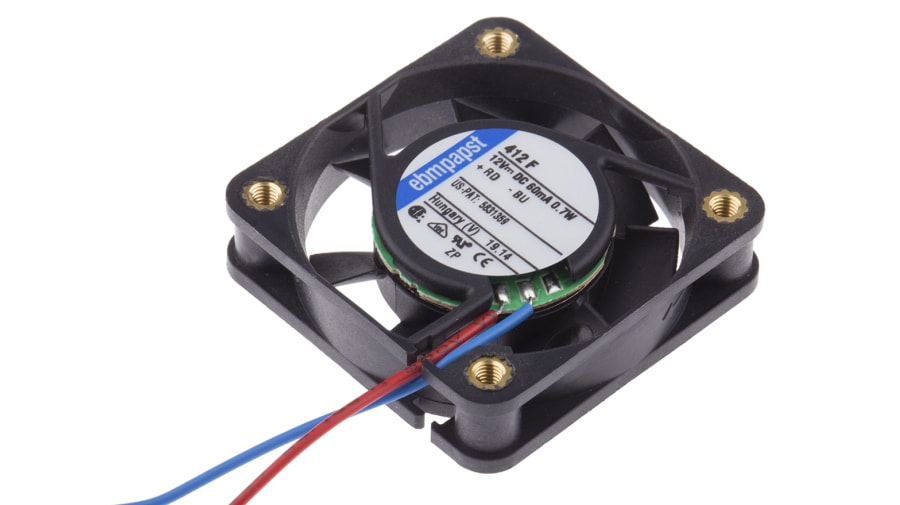 ebm-papst 400 F Series Axial Fan, 12 V dc, DC Operation, 8m³/h, 700mW, 40 x 40 x 10mm – Model: 412F-RS0